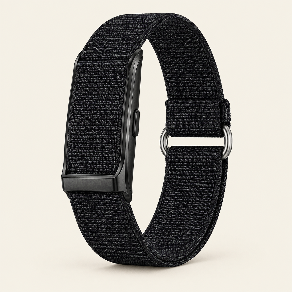 Bracelet Kalyo noir sans écran, bracelet nylon tressé
