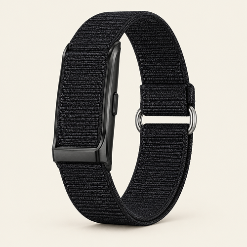 Bracelet Kalyo noir sans écran, bracelet nylon tressé